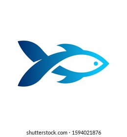 Blue Fish Logo Design Template Stock Vector (Royalty Free) 1594021876 ...