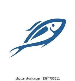 Blue Fish Logo Design Template Stock Vector (Royalty Free) 1594755511 ...