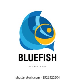 The blue fish logo with golden ratio design