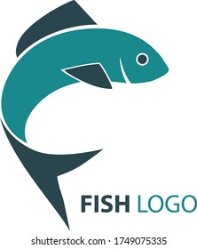 Logo del pez azul sobre fondo blanco