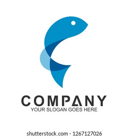 Blue Fish Logo Template Stock Vector (Royalty Free) 1267127026 ...