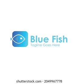 Blue Fish Logo Template Design
