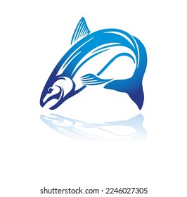 Blue Fish Logo Vector Icon Sign illustration in white background isolated