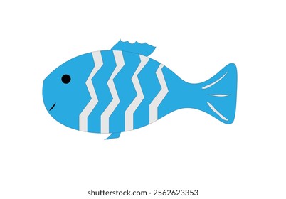 blue fish on a white background,