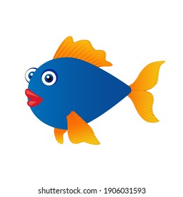 Blue fish with orange tail