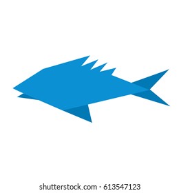 Blue Fish - origami icon