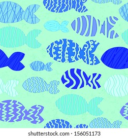 Blue fish pattern