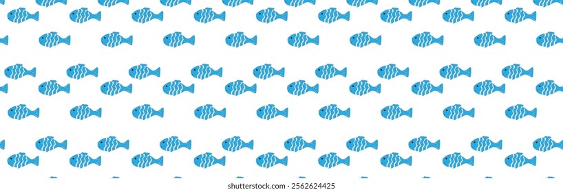 blue fish pattern on transparent background,