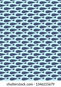 blue fish pattern vector background