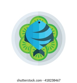 blue fish salad vector design