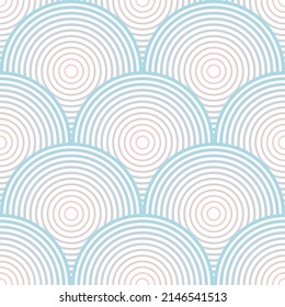 Blue fish scale pattern, seamless repeat pattern background, geometric print.