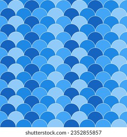 Blue fish scales pattern. fish scales pattern. fish scales seamless pattern. Decorative elements, clothing, paper wrapping, bathroom tiles, wall tiles, backdrop, background.