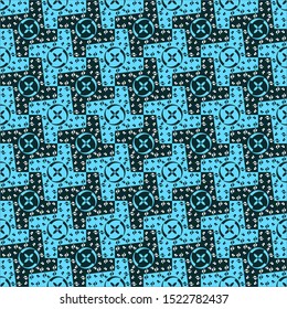 Blue fish seamless pattern. Book cover, fabric pattern, wallpaper, and many more.