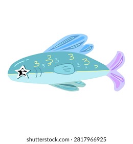 Blue Fish with Star Eyes