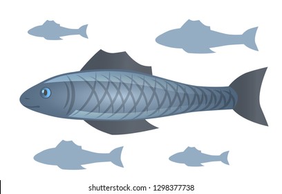 blue fish swims underwater
