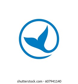 Blue Fish Tail in Circle Logo Template Illustration Design. Vector EPS 10.