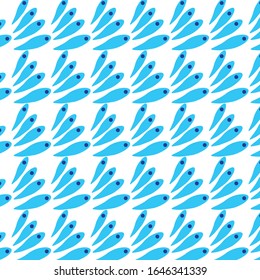 Blue fish vector background isolated on white