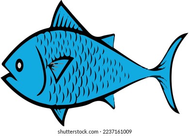 blue fish vector colored sea animal