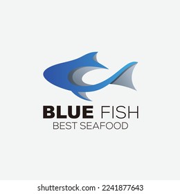 ilustración de diseño de vector de peces azules