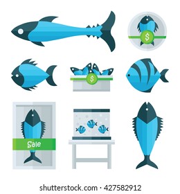 blue Fish Vector infographic