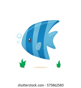 Blue fish vector isolated