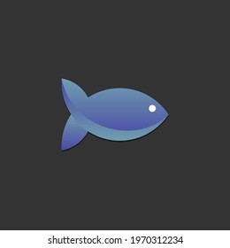 Blue Fish Vector Logo Image