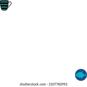 Peces azules en el agua, ilustración, vector en un fondo blanco.