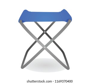 Blue fishing chair. vector illustration