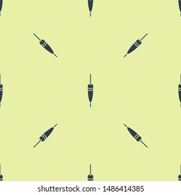 Blue Fishing float icon isolated seamless pattern on yellow background. Fishing tackle. Vector Illustration Blue Fishing float icon isolated seamless pattern on yellow background. Fishing tackle. Vector Illustration
