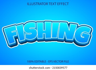 blue fishing line text effect editable.