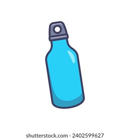 Blue Fitness drink bottle cartoon vector illustration