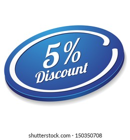 Blue five percent discount button