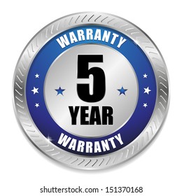 Blue five year warranty seal