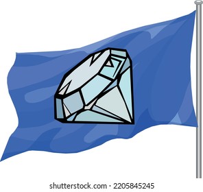 Blaue Flagge mit einem Diamanten