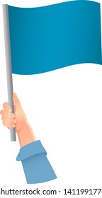 blue flag in hand icon