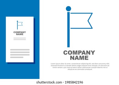 Icono de Bandera Azul aislado en fondo blanco. Victoria, triunfo y conquista el concepto de adversidad. Elemento de plantilla de diseño de logotipo. Vector