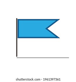 Blue flag on white background