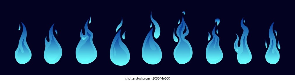 Blue Flame. Fire Animation Sprites. 