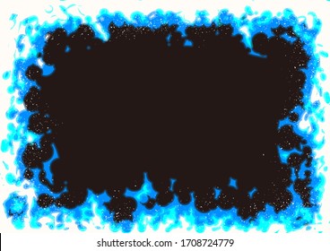 Blue flame frame with touch like animation (with vector image)