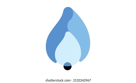 blaue Flamme mit Gassymbol, Vektorgrafik