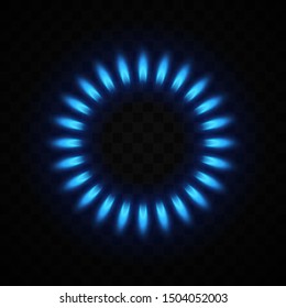 Blue Flame Of Gas On Transparent Background