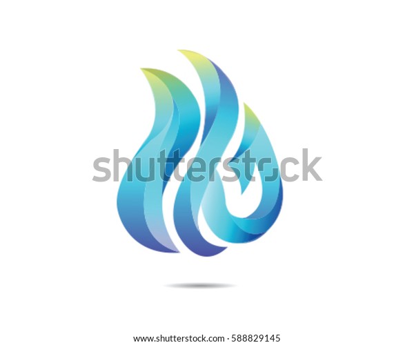 Blue Flame Logo Stock Vector (Royalty Free) 588829145
