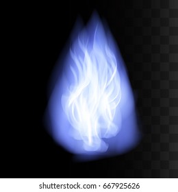 blue flames, fire transparent vector template