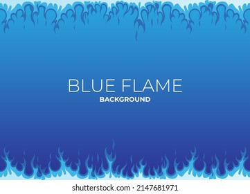 Blue flames vector illustration element, background, frame, effects, layout. Vector eps 10. Cartoon of flames. 