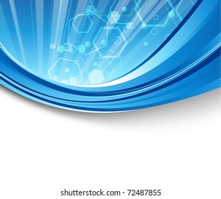 Blue flare - abstract elegant background. Vector illustration