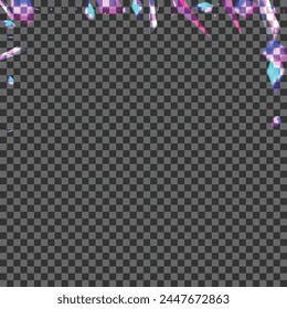 Blue Flare Background Transparent Vector. Twinkle Illuminated Wallpaper. Pink Firework Template. Shine Solar. Confetti Glimmer Texture.
