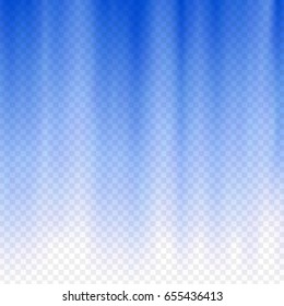 Blue flare. Nautical blue polar rays. Glaring effect with transparency. Abstract glowing light background. Graphic element for documents, templates, posters, flyers. Vector illustration