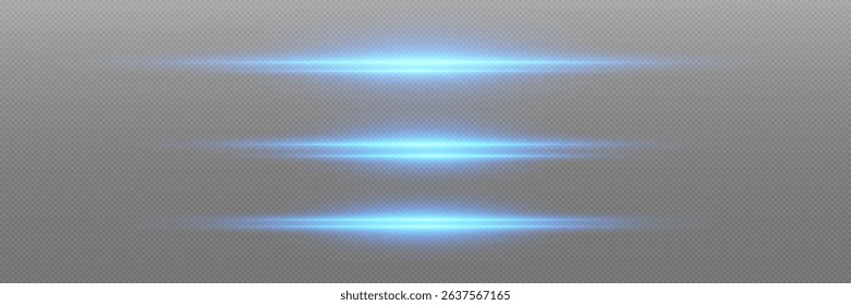 Blue flash and light effect, neon beam.