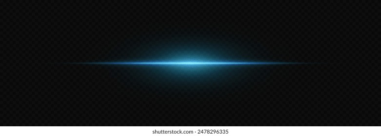 Un destello de luz azul. El resplandor de la línea y la luz.