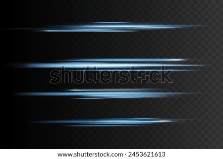 Blue flash on a black background. Flying magical blue dust. Semicircular wave, light trail curve swirl, optical fiber incandescent png.